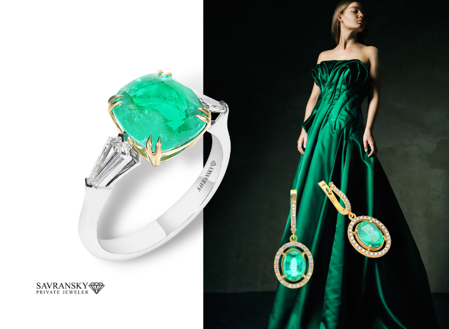 Jewelry for 2025 green dress