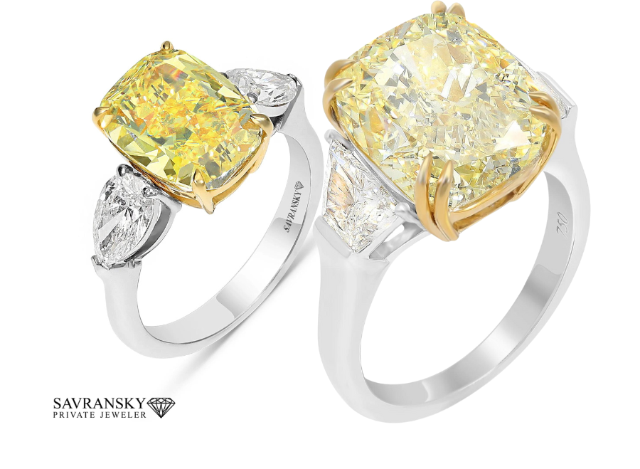 Canary yellow store diamond engagement ring