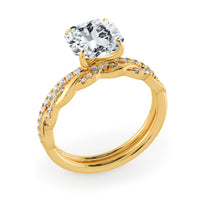 Square Radiant Cut Pave Women Wedding Rings Set - 642