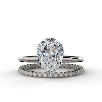 Pear Drop Cut Unique and Elegant Engagement Ring Bridal Set - 504