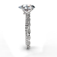 Pear Drop Cut Pave Engagement Ring Bridal Set - 502