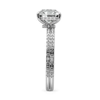 Squared Emerald Hidden Halo Pave Women Wedding Rings Set - 622