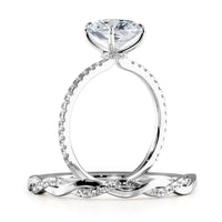 Square Radiant Cut Pave Women Wedding Rings Set - 642