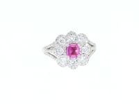 Pink Sapphire Flower Shaped Ring - 1.6 Carat