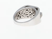 Cabochon Cut Black Diamond Signet Ring - 4.47 Carat
