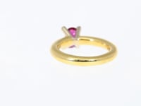 Oval Cut Natural Ruby Diamond Detail Four Prong Birthstone Ring