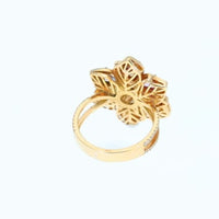 Sapphire Mix Flower Shaped Ring - 3.65 Carat
