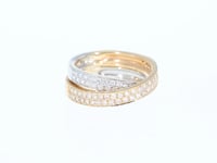 Two Tone Crossover Invisible Pave Diamond Band Ring