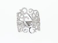 Filigree Diamond White Gold Ring