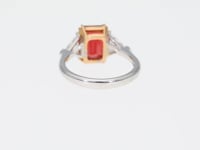 Emerald Cut Red Spinel Ring - 4.2 Carat