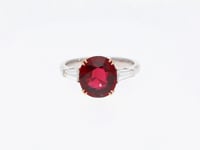 Red Spinel Three Stone Ring