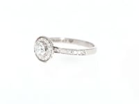 Channel Set Halo Brilliant Cut Diamond Engagement Ring