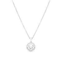 Diamond Halo Pendant Necklace - 1.3 Carat