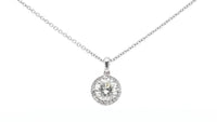 Diamond Halo Pendant Necklace - 1.3 Carat