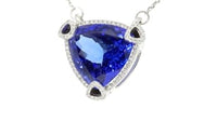 Gemstone Triangular Tanzanite Pendant Necklace - 18.7 Carat