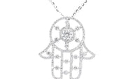 Diamond Hamsa Pendant Necklace - 1.75 Carat
