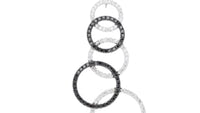 White and Black Diamond Abstract Olympic Pendant Necklace - 1.2 Carat