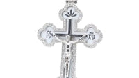 Eastern Orthodox Diamond Crown Crucifix Pendant Necklace - .62 Carat