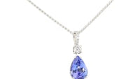 Pear Shaped Violet Tanzanite Pendant - 3.25 Carat