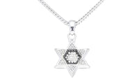 Star of David with White and Black Diamonds Pendant - .23 Carat