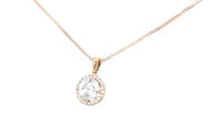 Diamond Halo Pendant Necklace - 1.1 Carat
