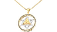 Star of David Western Wall Twist Pendant Black and White Diamonds - .47 Carat