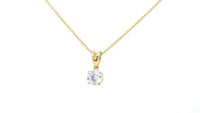 Classic Round Brilliant Cut Diamond Pendant in Yellow Gold - .5 Carat