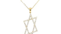Yellow Gold and Diamond Star Of David Pendant