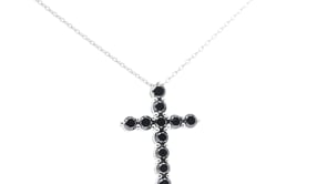 Black Diamond Cross Pendant - 1.2 Carat