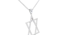 White Gold and Diamond Star of David Pendant
