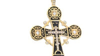 Two Sided Royal Eastern Orthodox Baptismal Cross Pendant - .45 Carat