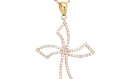 Curvy Diamond Cross Pendant - .70 Carat