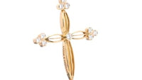 Trio Flared Edge Cross Pendant - .70 Carat