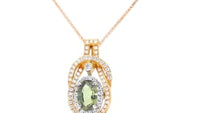 Paved Halo Oval Cut Alexandrite Pendant - 3.2 Carat