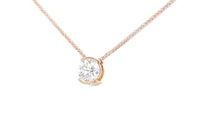 Rose Gold Half Bezel Set Diamond Pendant