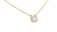 Yellow Gold Classic Diamond Halo Pendant - .70 Carat