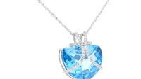 Natural Blue Topaz Pendant Necklace - 16 Carat