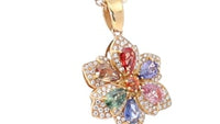 Sapphire Mix Flower Shaped Pendant - 3.45 Carat