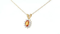 Orange Sapphire Flower Shaped Pendant - .84 Carat