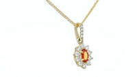 Orange Sapphire Flower Shaped Pendant - 1.01 Carat