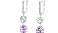 Pink Sapphire and Diamond Double Drop Earrings - 2.8 Carat
