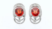 Oval Cut Natural Sapphire Statement Earrings - 7.8 Carat