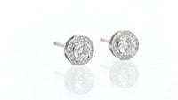 Halo Round Diamond Studs - 1.2 Carat