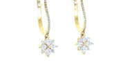 Diamond Flower Drop Earrings - 1 Carat