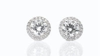 Classic Round Diamond Halo Studs - 3.4 Carat