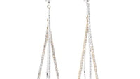 Two Tone Diamond Interlocking Drop Earrings - 1.8 Carat