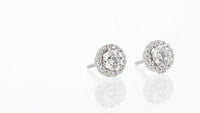 Round Diamond Halo Studs - 1 Carat