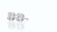 Diamond Solitaire Studs in Split Bezel Setting - 1.1 Carat