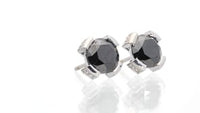Black Diamond Stud in a Split Bezel Setting - 5.5 Carat