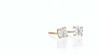Classic Yellow Gold Solitaire Diamond Studs -1 Carat
